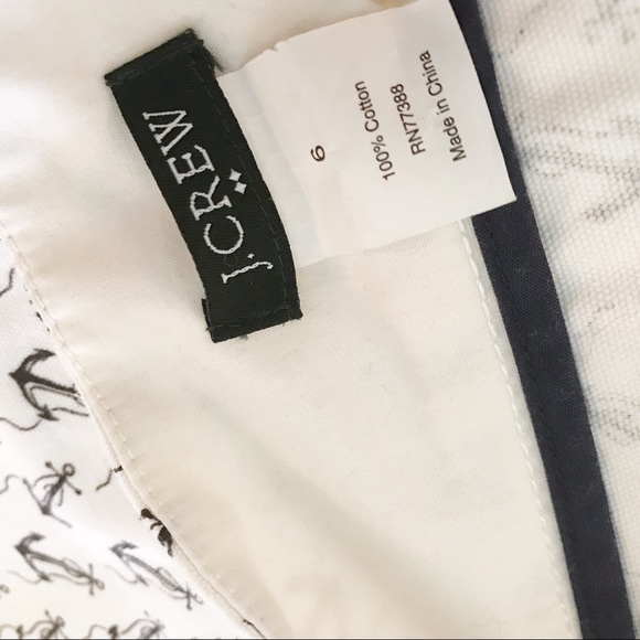 J. Crew Mini Skirt 6 Anchor Print Boating Sailing - Picture 6 of 7